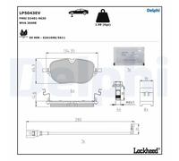 Kit de plaquettes de frein, frein à disque DELPHI LP5043EV
