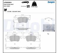 Delphi Jeu de plaquettes de frein LP5059EV pour Ford USA Mustang Mach‑E – frein à disque