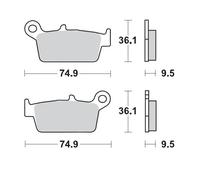 Moto-Master Arrière Pro Course Plaquettes Frittées Frein pour Kawasaki KLX 300 D