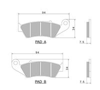 Nissin Premium A0230 2p-225ns Semi-sintered Brake Pads Argenté