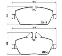 Plaquettes de frein P 06 034 BREMBO pour MINI BMW