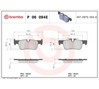 Plaquettes de frein P 06 094E BREMBO pour BMW MINI