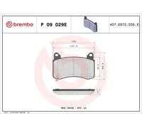 BREMBO P 09 029E Plaquettes de frein