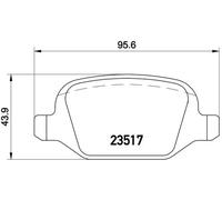 Jeu de 4 plaquettes de frein arrière BREMBO P 23 065