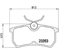 Jeu de plaquettes de frein BREMBO P 24 047, arrière