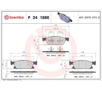 BREMBO P 24 188E Plaquettes de frein