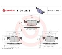 Kit de plaquettes de frein, frein à disque BREMBO P 24 217E