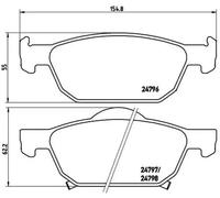 Plaquettes de frein P 28 044 BREMBO pour HONDA ACCORD VIII ACCORD VIII Break