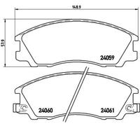 Plaquettes de frein P 30 017 BREMBO pour HYUNDAI TERRACAN
