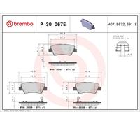 BREMBO P 30 067E Plaquettes de frein
