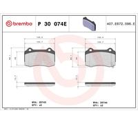 BREMBO P 30 074E Plaquettes de frein