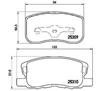 Brembo Kit de plaquettes de frein P 54 046 avant pour Mitsubishi Colt 15 mm