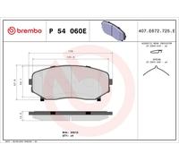 BREMBO P 54 060E Plaquettes de frein