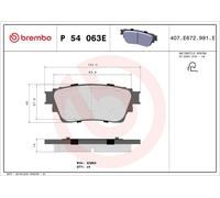 BREMBO P 54 063E Plaquettes de frein