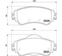 Plaquettes de frein P 61 105 BREMBO pour CITROËN C4 II DS4