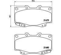 Plaquettes de frein P 83 069 BREMBO pour TOYOTA HILUX VII Pick-up
