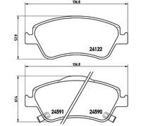 Plaquettes de frein P 83 079 BREMBO pour TOYOTA AURIS COROLLA A trois volumes