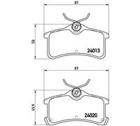 Brembo Plaquettes de frein arrière P 83 084 pour Toyota Avensis, Corolla Compact
