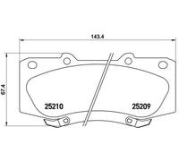 Plaquettes de frein P 83 140 BREMBO pour TOYOTA HILUX VII Pick-up