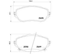 Plaquettes de frein P 83 150 BREMBO pour TOYOTA COROLLA A trois volumes AURIS