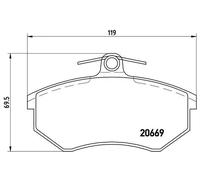 Plaquettes de frein P 85 092 BREMBO pour AUDI VW