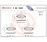 Kit de plaquettes de frein, frein à disque BREMBO P 85 166E