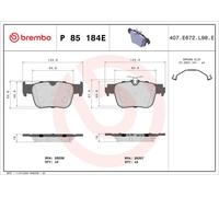 Kit de plaquettes de frein, frein à disque BREMBO P 85 184E