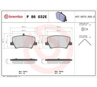 BREMBO P 86 032E Plaquettes de frein