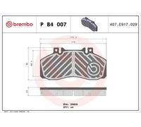 BREMBO P B4 007 Plaquettes de frein