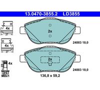 PLAQUETTES DE FREIN PEUGEOT P. 2008 1.2-1.6 13- CERAMIC