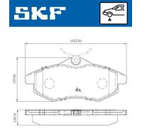 Plaquettes de frein VKBP 80041 SKF pour CITROËN C3 I C2 C3 Pluriel C2 ENTERPRISE