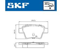 Jeu de 4 plaquettes de frein arrière SKF VKBP 90172