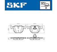 Plaquettes de frein VKBP 90316 SKF pour BMW 5 5 Touring 6 6 Décapotable