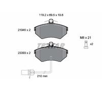 PLAQUETTES DE FREIN VW P. A4 99-/PASSAT 99- 1.6-1.9 AVEC CAPTEUR 119X69