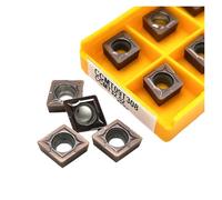 Plaquettes de tournage en carbure Porte-outil de t Outil de tournage interne CCMT060204 CCMT09T304 CCMT09T308 15TF 6020 735, outil en alliage dur, fraisage, tour 10 pièces(CCMT09T308 15TF)