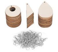 Plaquettes d'oreilles en bois en forme de larme non finies, pendentifs en bois vierge double face DIY, fournitures naturelles de fabrication d'oreilles en bois pour la confection