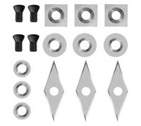 Plaquettes En Carbure Bois - avec un Système de Fixation Robuste et un Ajustement Serré par Vis - Ensemble d'Inserts de Coupe en Carbure pour Outils de Tournage - Pour Charpentiers, Passionnés, Menuis
