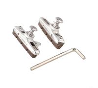 Plaquettes Frein C Alliage Aluminium et Caoutchouc 55mm | Alliage aluminium pour robuste, caoutchouc haute adhérence, fentes guide pour sable, 55mm, jantes carbone(Silver)