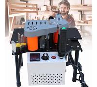 Plaqueuse de chants portable avec variateur de vitesse pour le travail du | Noir, compatible avec l'usinage courbe et droit