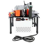 Plaqueuse de chants professionnelle portable, colle double face uniforme, adaptée aux panneaux spéciaux, courbes et droits, puissance 1200W, réservoir de colle 1000 ml durable(White)