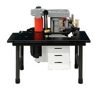 Plaqueuse de chants professionnelle portable, colle double face uniforme, adaptée aux panneaux spéciaux, courbes et droits, puissance 1200W, réservoir de colle 1000 ml durable(Black)