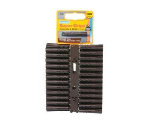 PLASPLUGS SBP503 Supergrip Lot de 100 Chevilles de Fixation pour béton et Brique Marron