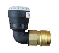 Plasson - Raccords PEHD encliquetables - Coude 90° encliquetable PEHD Ø32 - Laiton mâle 1"1/4 (33/42) - Série 1 -