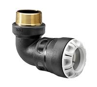 Plasson - Raccords PEHD encliquetables - Coude 90° encliquetable PEHD Ø32 - Laiton mâle 1" (26/34) - Série 1 -