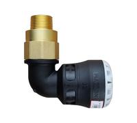 Plasson - Raccords PEHD encliquetables - Coude 90° encliquetable PEHD Ø32 - Laiton mâle 3/4" (20/27) - Série 1 -