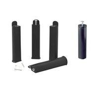 AltoBuy PLAST - Jeu de 4 Pieds 22 cm Noirs + Pied Central pour Cadre à Lattes