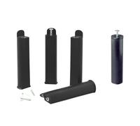 PLAST - Jeu de 4 pieds 22 cm noirs + pied central pour cadre à lattes
