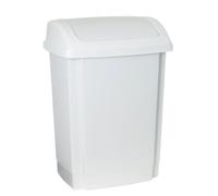 Plast Team 13411731 Poubelle avec Couvercle basculant Blanc 25 l