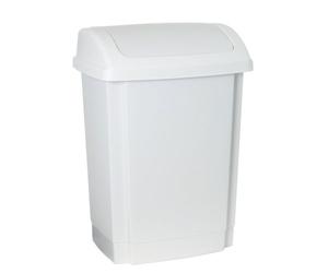 Plast Team 13411731 Poubelle avec Couvercle basculant Blanc 25 l
