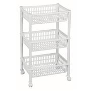 Plast Team Eco Chariot avec 3 paniers, Blanc, Taille Unique